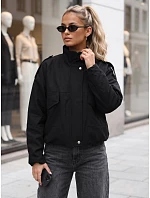 Dámská oversize přechodová bunda se stojáčkem, černá, FashionStreet TY6090 Dámská oversize přechodová bunda se stojáčkem, černá, FashionStreet TY6090