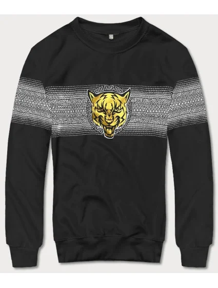 Tenká černá mikina s potiskem model 18433246 - J.STYLE