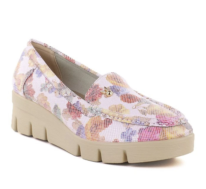 Dámské boty na platformě růžové s květinami M.Daszynski model 22068831 - M. Daszyński