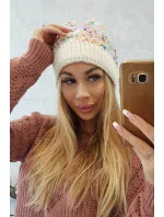 Bublinková čepice K219 ecru