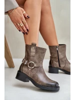 Zazoo 60480 Kožené Boty Na Nízkém Podpatku Zateplené Hnědošedé Zazoo 60480 Kožené Boty Na Nízkém Podpatku Zateplené Hnědošedé