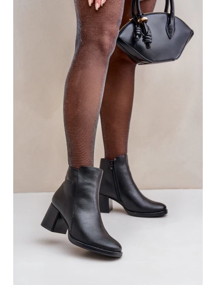 Zateplené boty na podpatku černé model 21680636 - EVENTO Zateplené boty na podpatku černé model 21680636 - EVENTO