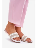 Vzorované Plné Dámské Sandály Béžové model 21689586 - Boto Vzorované Plné Dámské Sandály Béžové model 21689586 - Boto