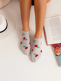 Dámské Kotníkové Ponožky Třešně Šedé