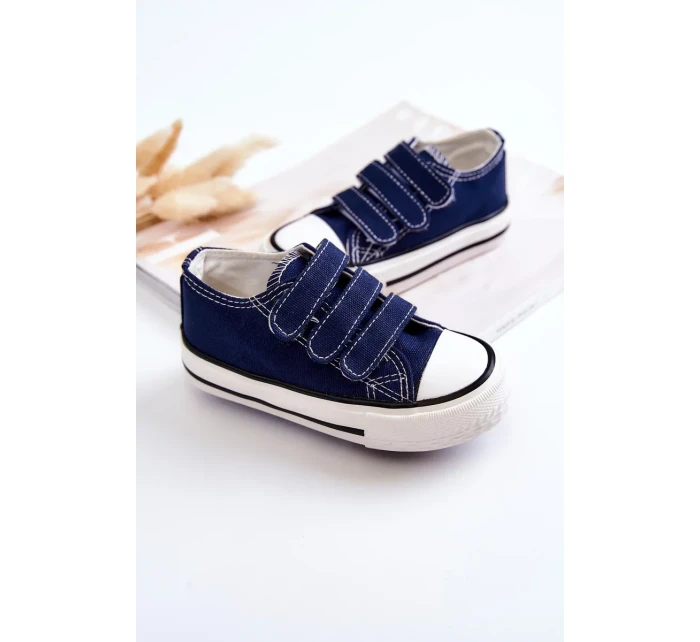 Dětské tenisky na suchý zip námořnická modrá Bernie