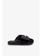 Futrzane Pantofle S Malou Broží Černé Primaria Futrzane Pantofle S Malou Broží Černé Primaria