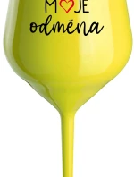 MOJE ODMĚNA - žlutá nerozbitná sklenice na víno 470 ml