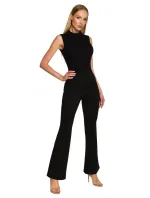 Rozšířené kalhoty s vysokým pasem model 18257716 černé - Moe Rozšířené kalhoty s vysokým pasem model 18257716 černé - Moe