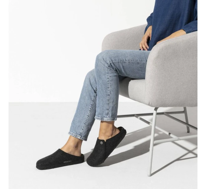 Birkenstock Zermatt Cozy Home Anthracite vlněné plstěné pantofle regular wide (1014938) Birkenstock Zermatt Cozy Home Anthracite vlněné plstěné pantofle regular wide (1014938)