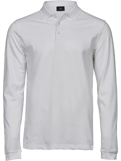 Tee Jays TJ 1406 Pánské elastické piqué polo s dl. rukávem 18.1406 white