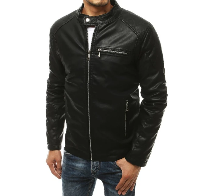 Pánská kožená bunda černá FashionStreet TX3463