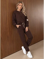 Dámská tepláková souprava v čokoládově hnědé barvě FashionStreet AY1236
