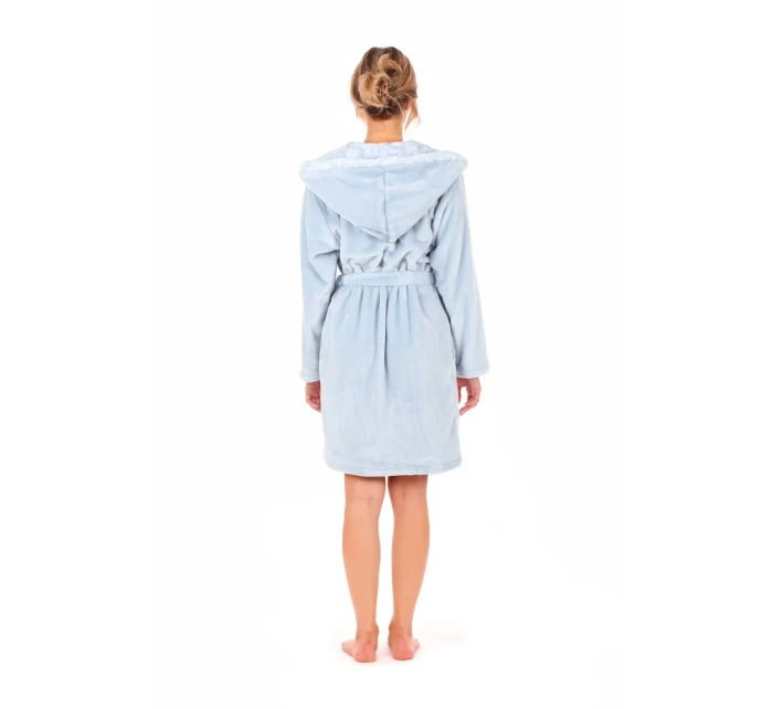 Dámský župan Flora s kapucí krátký 4856 jednobarevný ledově modrá - Vestis Dámský župan Flora s kapucí krátký 4856 jednobarevný ledově modrá - Vestis