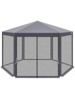 Zahradní pavilon 2x2x2x2,5 m s šedou moskytiérou Zahradní pavilon 2x2x2x2,5 m s šedou moskytiérou