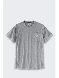 Tričko Carhartt Force Mid Pocket, šedá melírovaná