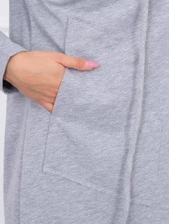 Volná pláštěnka s kapucí šedá