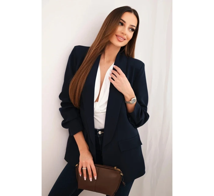 Bunda s klopou elegantní mámořnická modřa