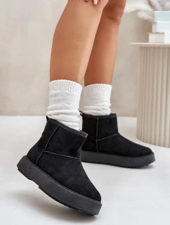 Dámské Sněhule Na Platformě Z Eko Semiše Černé model 21673043 - EVENTO