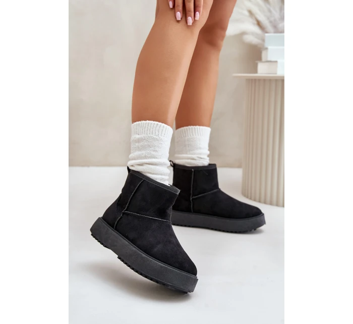 Dámské Sněhule Na Platformě Z Eko Semiše Černé Atteria Dámské Sněhule Na Platformě Z Eko Semiše Černé Atteria