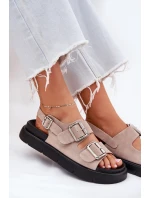 Semišové dámské sandály s přezkami Big Star model 21694384 světle růžové - Big Star Shoes