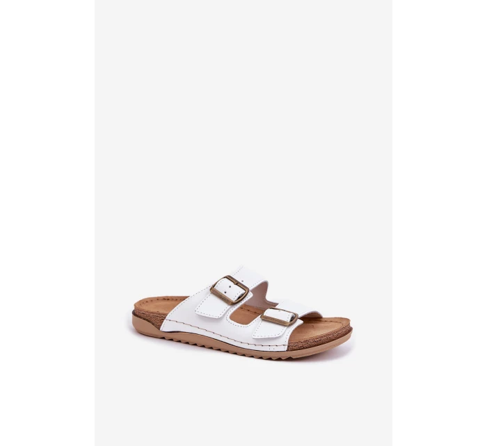 Dámské Kožené Pantofle S  Bílé model 21699725 - Inblu