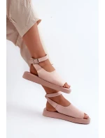 Pohodlné dámské sandály na platformě, růžová Rubie Pohodlné dámské sandály na platformě, růžová Rubie