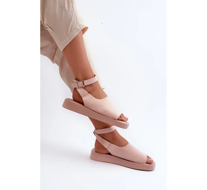 Pohodlné dámské sandály na platformě, růžová Rubie Pohodlné dámské sandály na platformě, růžová Rubie