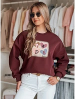 Dámská nadměrná mikina se srdíčky MADELIN vínová FashionStreet BY1458 Dámská nadměrná mikina se srdíčky MADELIN vínová FashionStreet BY1458