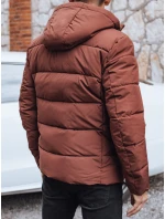 Pánská prošívaná zimní bunda s kapucí FashionStreet brick TX5062