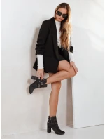 Dámské tmavě šedé semišové boty FashionStreet ZY1257