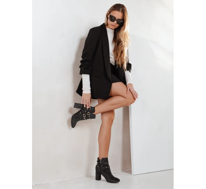 Dámské tmavě šedé semišové boty FashionStreet ZY1257