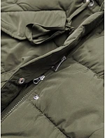 Dlouhá zimní bunda s kožešinovým límcem khaki (j9-071) Dlouhá zimní bunda s kožešinovým límcem khaki (j9-071)