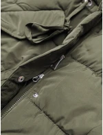 DŁUGA KURTKA ZIMOWA Z  KHAKI model 21243019 - Ann Gissy