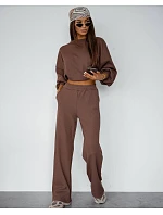 Dámský komplet s strukturou v barvě cappuccino mikina a kalhoty model 21470478 - Moon Dámský komplet s strukturou v barvě cappuccino mikina a kalhoty model 21470478 - Moon