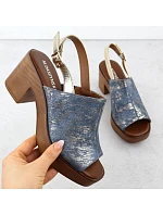 Dámské sandály na jehlovém podpatku denim gold M.Daszynski model 22051579 - M. Daszyński