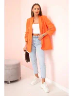 Elegantní sako s klopami tmavě oranžová