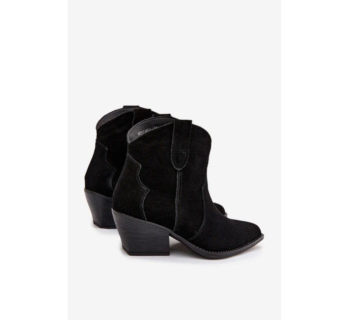 Nazouvací dámské kozačky z přírodního semiše černé model 21713735 - Boto Nazouvací dámské kozačky z přírodního semiše černé model 21713735 - Boto