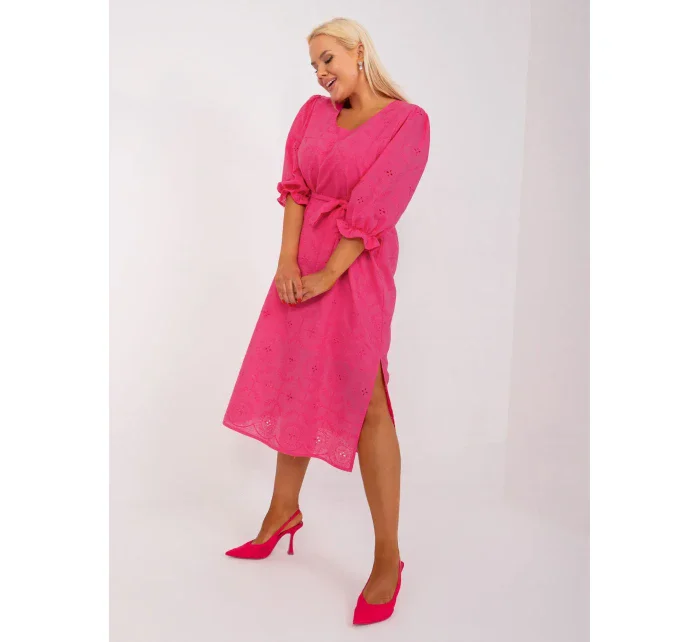 LK SK 509350 šaty.25 tmavě růžová