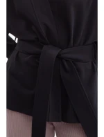 B297 Pletené sako bez límce s otevřenou přední částí - černé B297 Pletené sako bez límce s otevřenou přední částí - černé