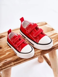 Dětské látkové tenisky se suchým zipem BIG STAR KK374076 Červená