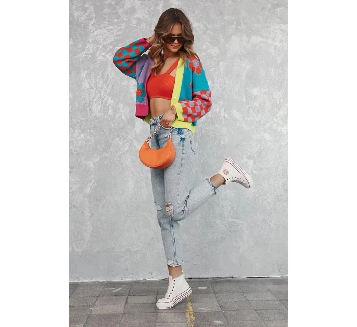 Dámské vysoké textilní tenisky na platformě Big Star LL274185 Bílá Dámské vysoké textilní tenisky na platformě Big Star LL274185 Bílá