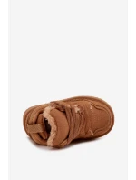 Dětské zateplené sneakers s kožíškem Mireen – velbloudí