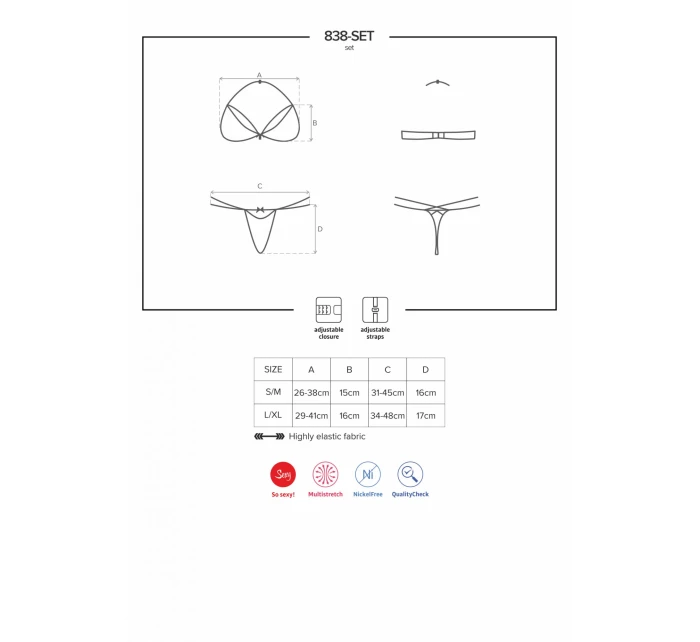 Krásný set 838 - SET black - Obsessive