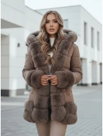 CITYGLANCE dámská zimní bunda s kožešinou hnědá FashionStreet TY5048 CITYGLANCE dámská zimní bunda s kožešinou hnědá FashionStreet TY5048