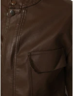 Hnědá dámská kožená bunda FashionStreet TY5540