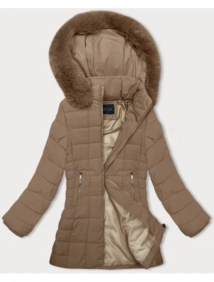Béžová prošívaná dámská zimní bunda model 21247024 - J.STYLE