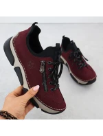 Pohodlné dámské polobotky bordó model 21905304 - Rieker Pohodlné dámské polobotky bordó model 21905304 - Rieker