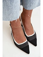 Černé krajkové kožené sandály na podpatku ve tvaru model 22322425 - Boto Černé krajkové kožené sandály na podpatku ve tvaru model 22322425 - Boto