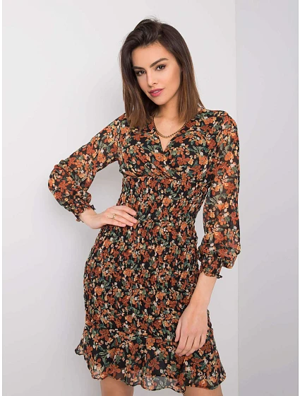 Šaty 328 SK model 15090700 černá a béžová - FPrice Šaty 328 SK model 15090700 černá a béžová - FPrice