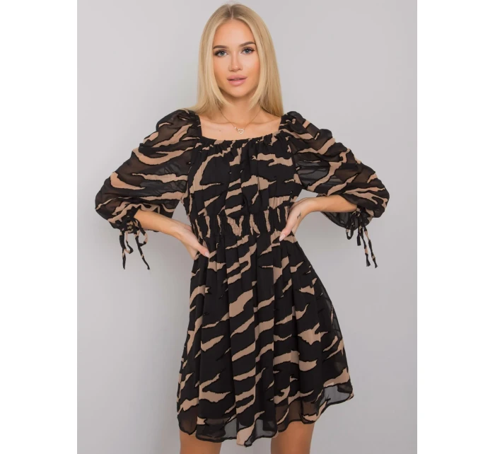 Šaty LC SK 22K 3040.19P černá a béžová